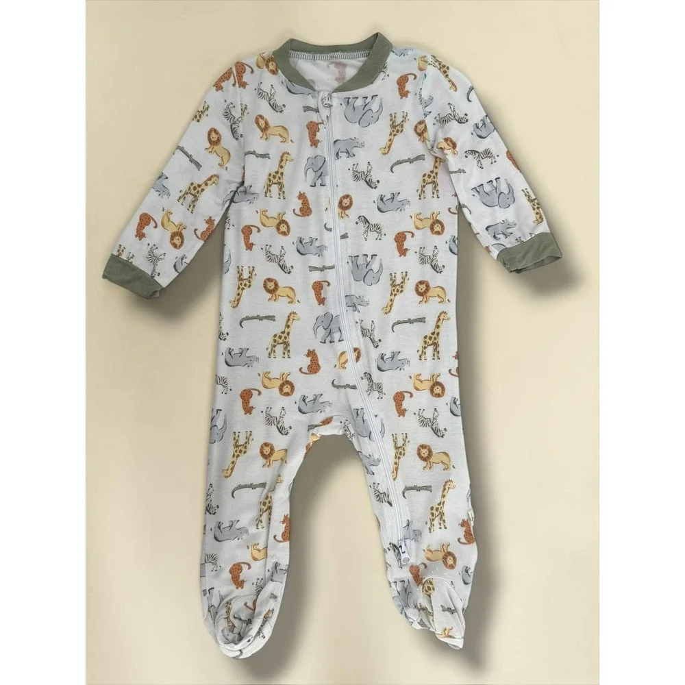 Kyte Baby Safari Animal Print Bamboo Footie Sleeper 0-3M